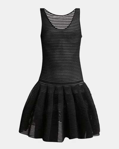 Alaïa Crinoline Flared Mini Dress In Black