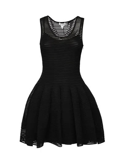Alaïa Crinoline Knit Short Dress In Black