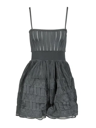 Alaïa Crinoline Knitted Dress Dresses Blue