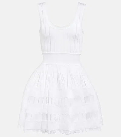 Alaïa Fluid Ribbed-knit Minidress In White