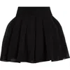 Alaïa Full Skirt With Pleated High Waist In Noir Alaia