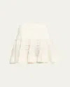 Alaïa Womens Blanc Ruffled Wool-blend Mini Skirt In White