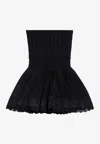 Alaïa Crinoline Strapless Peplum Top In Black