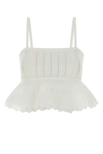 Alaïa Alaia Crinoline Top Shiny Crinoline Knit In Neutral