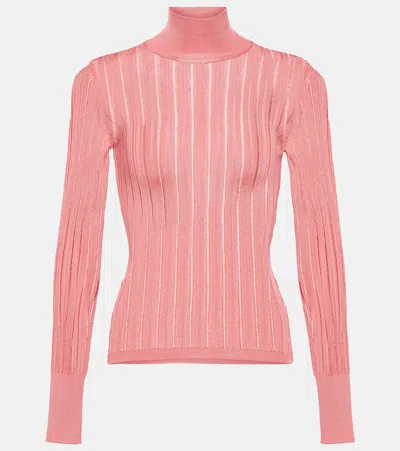 Alaïa Alaia Shiny Crinoline Turtleneck In Rosa