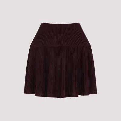 Alaïa Crinoline Wool Mini Skirt In Red