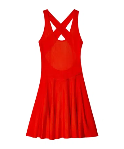 Alaïa Criss-cross Flared Minidress In Red