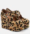 Alaïa 110 Leopard-print Calf Hair Platform Wedge Pumps In Brown
