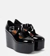 Alaïa Leather Criss-cross Wedges 90 In Black