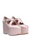 Alaïa Criss-cross Satin Platform Pumps In Pink