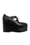Alaïa Leather Criss-cross Wedges 90 In Black