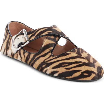 Alaïa Crisscross Ballet Flat In Brown