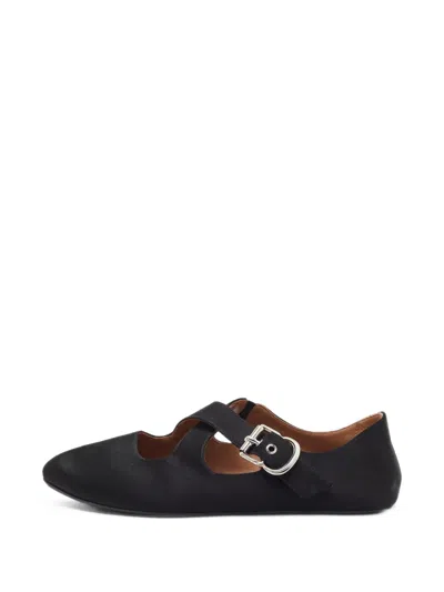 Pre-owned Alaïa Criss-cross Buckle Ballet Flats In 黑色