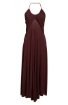 Alaïa Burgundy Jersey Long Cross Dress
