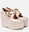 Alaïa Crisscrossed Satin Platform Ballet Flats In Pink