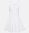 Alaïa Croc-effect Knitted Minidress In White