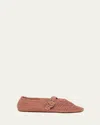 Alaïa Crochet Ballet Flats In Corail