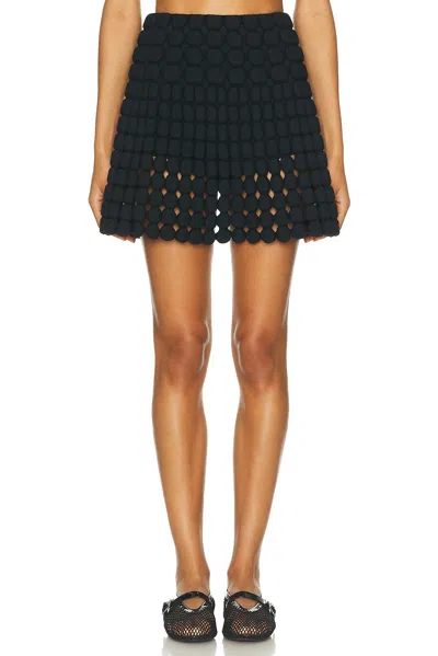 Alaïa Crochet Mini Skirt In Noir Alaia