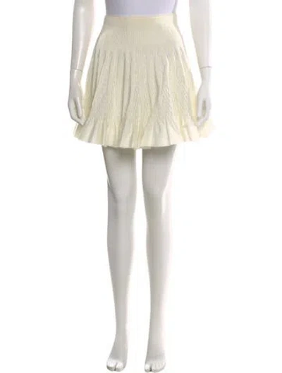 Pre-owned Alaïa Crochet Trim Mini Skirt In Neutral