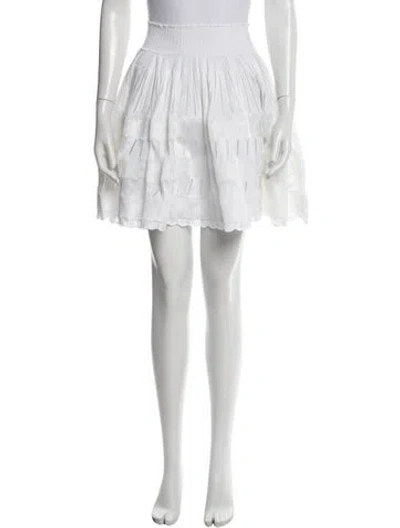 Pre-owned Alaïa Crochet Trim Mini Skirt In White