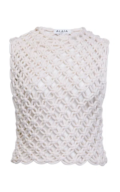 Alaïa Crocheted Cotton-blend Square Top