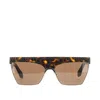 Alaïa Rectangular Acetate Sunglasses With Croc-effect Pattern In Brown