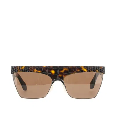 Alaïa Croco-effect Sunglasses In Brown