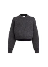 Alaïa Alaia Crop Crewneck In Gray