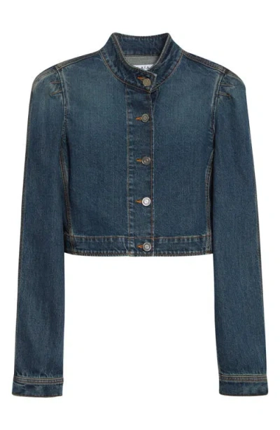 Alaïa Crop Denim Jacket In Blue