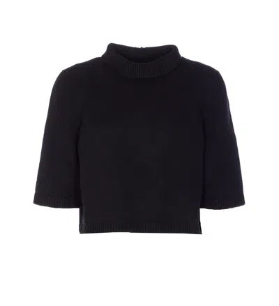 Alaïa Crop Jumpers Sweater In Black