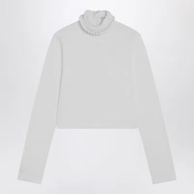 Alaïa Crop T-shirt Dolcevita In White