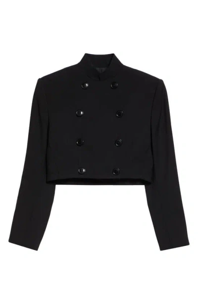 Alaïa Crop Wool Blazer In Noir