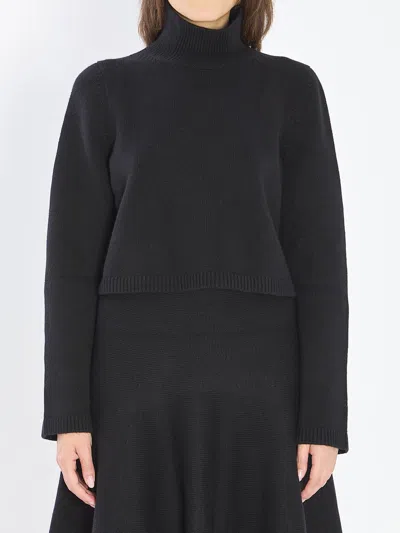 ALAÏA CROPPED CASHMERE KNIT PULLOVER