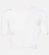 Alaïa Cropped Cashmere Top In White