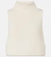 Alaïa Cropped Cotton-blend Top In White