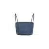 Alaïa Cropped Denim Top With Structured Silhouette In Blue