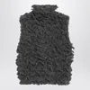 Alaïa Cropped Grey Ruffled Waistcoat