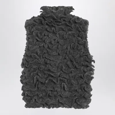 Alaïa Cropped Grey Ruffled Waistcoat