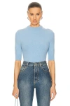 Alaïa Cropped Jumper Sweater In Ciel