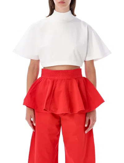 Alaïa Alaia Highneck Tshirt Cotton Jersey In White