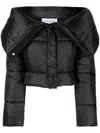 Alaïa Foldover-collar Crop Puffer Jacket In Black