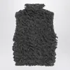 Alaïa Cropped Ruffled Waistcoat In Black