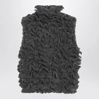Alaïa Cropped Ruffled Waistcoat In Black