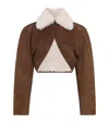 Alaïa Cropped Shearling Jacket In Multi