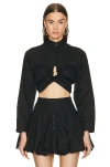 Alaïa Cropped Shirt In Noir Ala?a