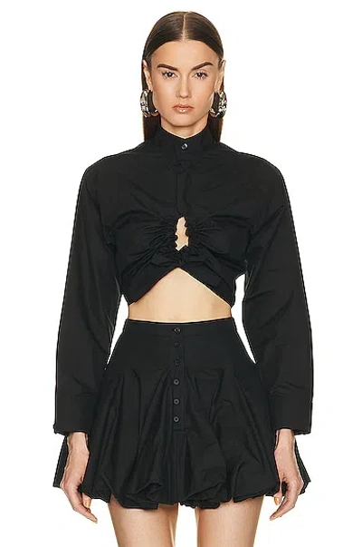 Alaïa Cropped Shirt In Noir Ala?a