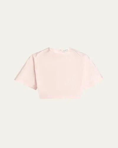 Alaïa Cropped Silk Taffeta T-shirt