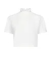 Alaïa Cropped Cotton Jersey T-shirt In White