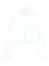 Alaïa High Neck Cropped Long Sleeve Top In White