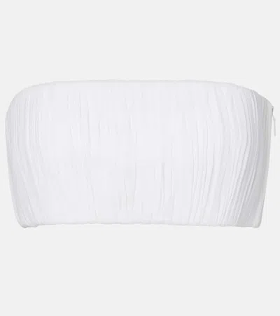 Alaïa Ruched Bandeau Top In Weiss